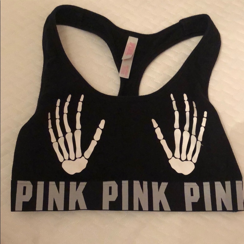 Pink sports bra
